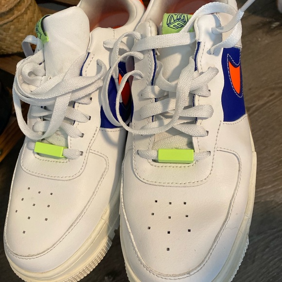 Nike Airforce 1 neon color block sneakers - Picture 4 of 10